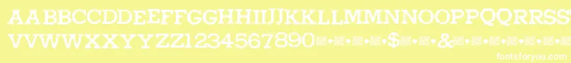 Шрифт Higherpixels – белые шрифты на жёлтом фоне