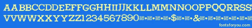 Higherpixels-fontti – keltaiset fontit sinisellä taustalla
