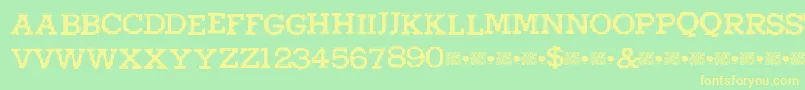 Higherpixels-fontti – keltaiset fontit vihreällä taustalla