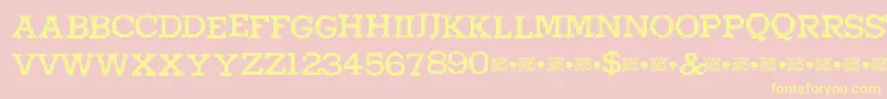 Higherpixels-fontti – keltaiset fontit vaaleanpunaisella taustalla