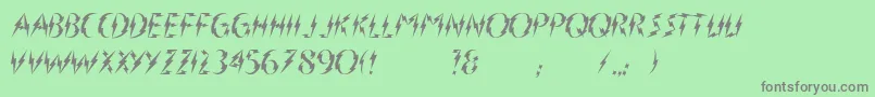 フォントInnerFlasher – 緑の背景に灰色の文字
