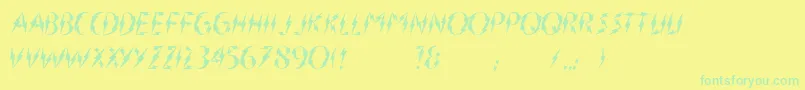 InnerFlasher Font – Green Fonts on Yellow Background