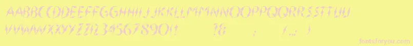InnerFlasher-fontti – vaaleanpunaiset fontit keltaisella taustalla
