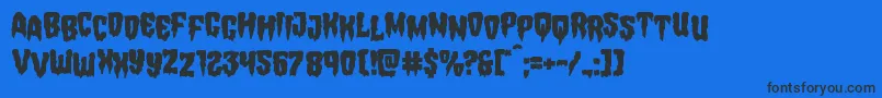 Шрифт Hemogoblinstag – чёрные шрифты на синем фоне