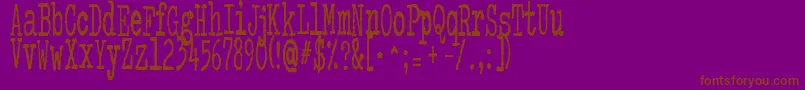 Fonte ColourMePurple – fontes marrons em um fundo roxo
