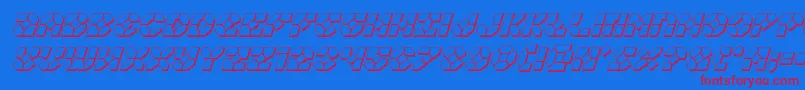 Zoomrunner3Dital Font – Red Fonts on Blue Background