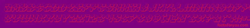 Zoomrunner3Dital-Schriftart – Rote Schriften auf violettem Hintergrund