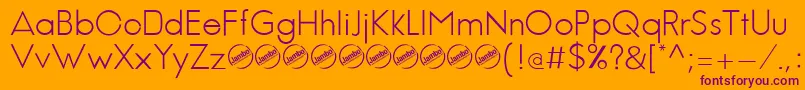 JambeticaLight Font – Purple Fonts on Orange Background