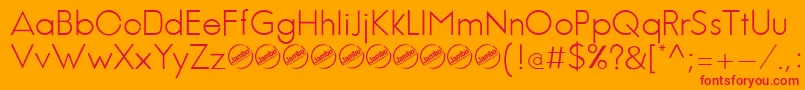 JambeticaLight Font – Red Fonts on Orange Background