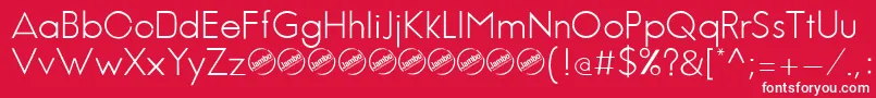 フォントJambeticaLight – 赤い背景に白い文字