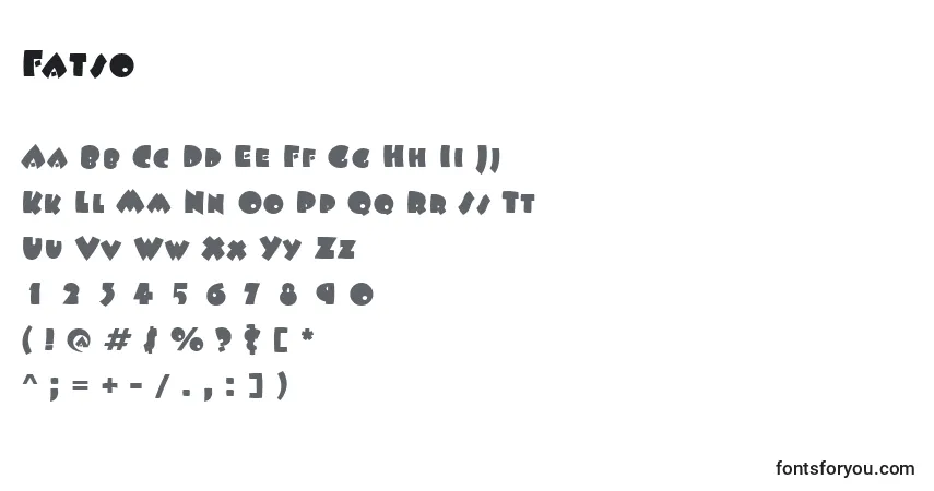 Schriftart Fatso – Alphabet, Zahlen, spezielle Symbole