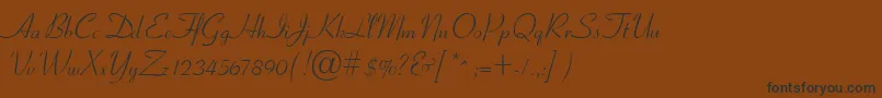 フォントCyrillicribbonMedium – 黒い文字が茶色の背景にあります