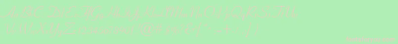 CyrillicribbonMedium Font – Pink Fonts on Green Background