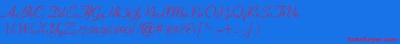 Czcionka CyrillicribbonMedium – czerwone czcionki na niebieskim tle