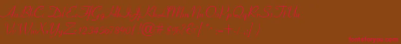 CyrillicribbonMedium Font – Red Fonts on Brown Background