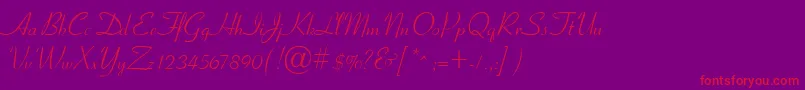 CyrillicribbonMedium Font – Red Fonts on Purple Background