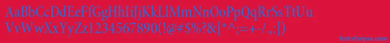 MinionproCnsubh Font – Blue Fonts on Red Background