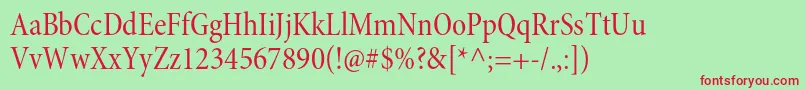 MinionproCnsubh Font – Red Fonts on Green Background