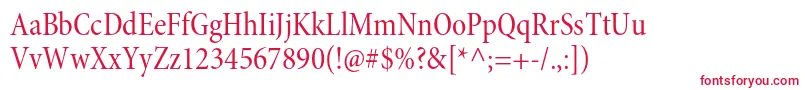 MinionproCnsubh Font – Red Fonts on White Background