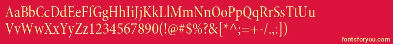 MinionproCnsubh Font – Yellow Fonts on Red Background