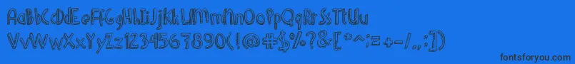 DenneShuffleEuroHollow Font – Black Fonts on Blue Background