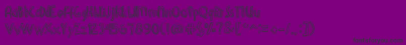 DenneShuffleEuroHollow-Schriftart – Schwarze Schriften auf violettem Hintergrund