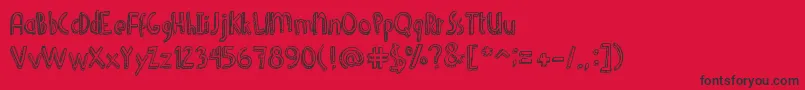 More about DenneShuffleEuroHollow Font DenneShuffleEuroHollow Font – Black Fonts on Red Background