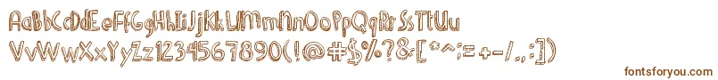 DenneShuffleEuroHollow-fontti – ruskeat fontit valkoisella taustalla