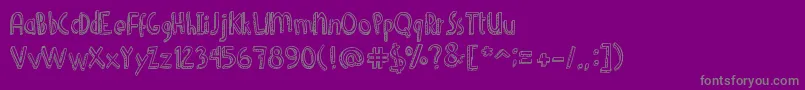 fuente DenneShuffleEuroHollow – Fuentes Grises Sobre Fondo Morado