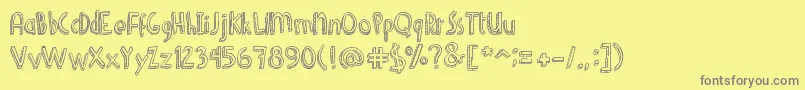 DenneShuffleEuroHollow Font – Gray Fonts on Yellow Background