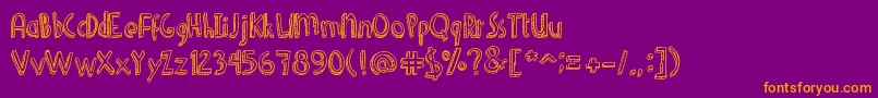 More about DenneShuffleEuroHollow Font DenneShuffleEuroHollow Font – Orange Fonts on Purple Background