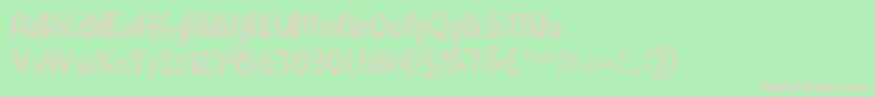 DenneShuffleEuroHollow Font – Pink Fonts on Green Background