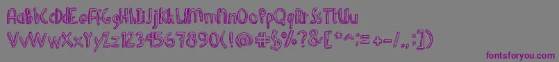 DenneShuffleEuroHollow-fontti – violetit fontit harmaalla taustalla
