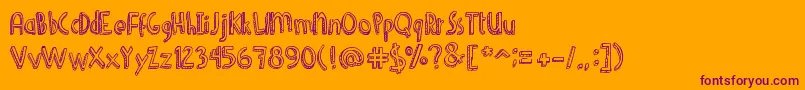 DenneShuffleEuroHollow Font – Purple Fonts on Orange Background