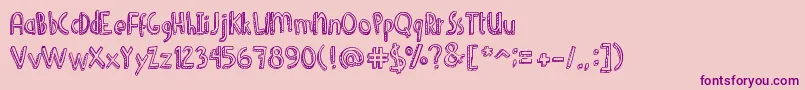 DenneShuffleEuroHollow Font – Purple Fonts on Pink Background