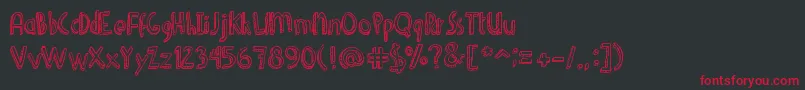 DenneShuffleEuroHollow Font – Red Fonts on Black Background