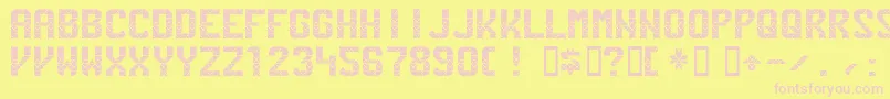 Pennstation-Schriftart – Rosa Schriften auf gelbem Hintergrund