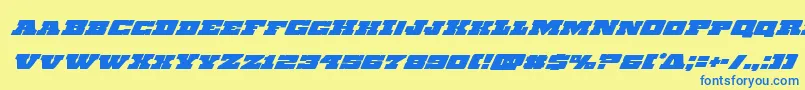Chicagoexpresssuperital Font – Blue Fonts on Yellow Background