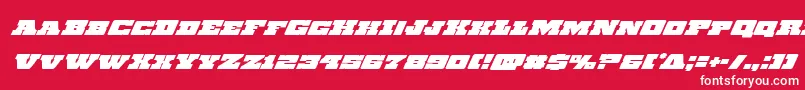 Chicagoexpresssuperital-Schriftart – Weiße Schriften auf rotem Hintergrund