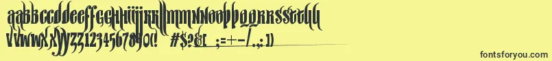 fuente SirWilliamHyperbold – Fuentes Negras Sobre Fondo Amarillo