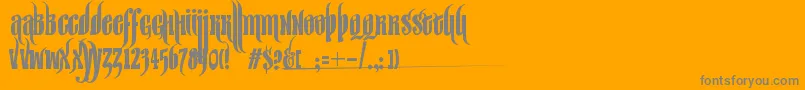 Fonte SirWilliamHyperbold – fontes cinzas em um fundo laranja