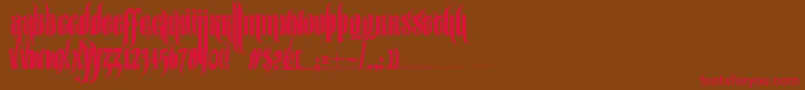 SirWilliamHyperbold-Schriftart – Rote Schriften auf braunem Hintergrund