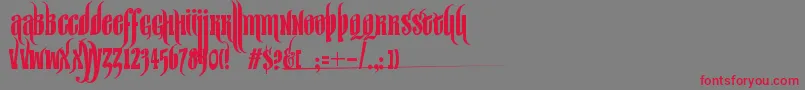 フォントSirWilliamHyperbold – 赤い文字の灰色の背景