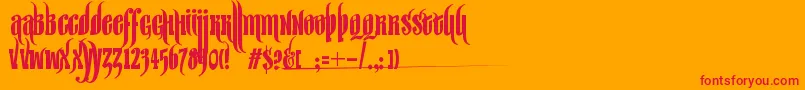 SirWilliamHyperbold-Schriftart – Rote Schriften auf orangefarbenem Hintergrund