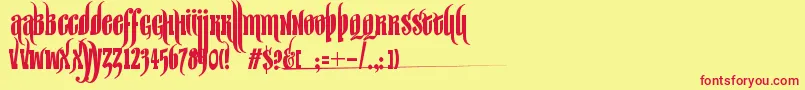 SirWilliamHyperbold Font – Red Fonts on Yellow Background