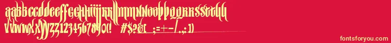 SirWilliamHyperbold Font – Yellow Fonts on Red Background