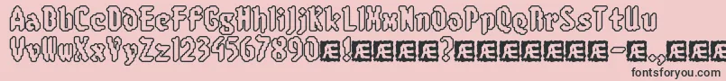 8BitLimitRoBrk Font – Black Fonts on Pink Background