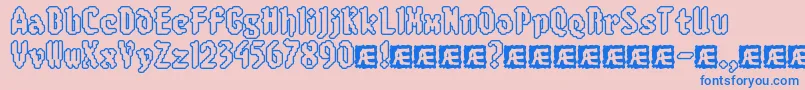 8BitLimitRoBrk Font – Blue Fonts on Pink Background