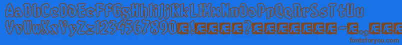 8BitLimitRoBrk Font – Brown Fonts on Blue Background