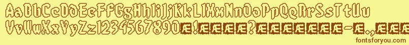 8BitLimitRoBrk Font – Brown Fonts on Yellow Background